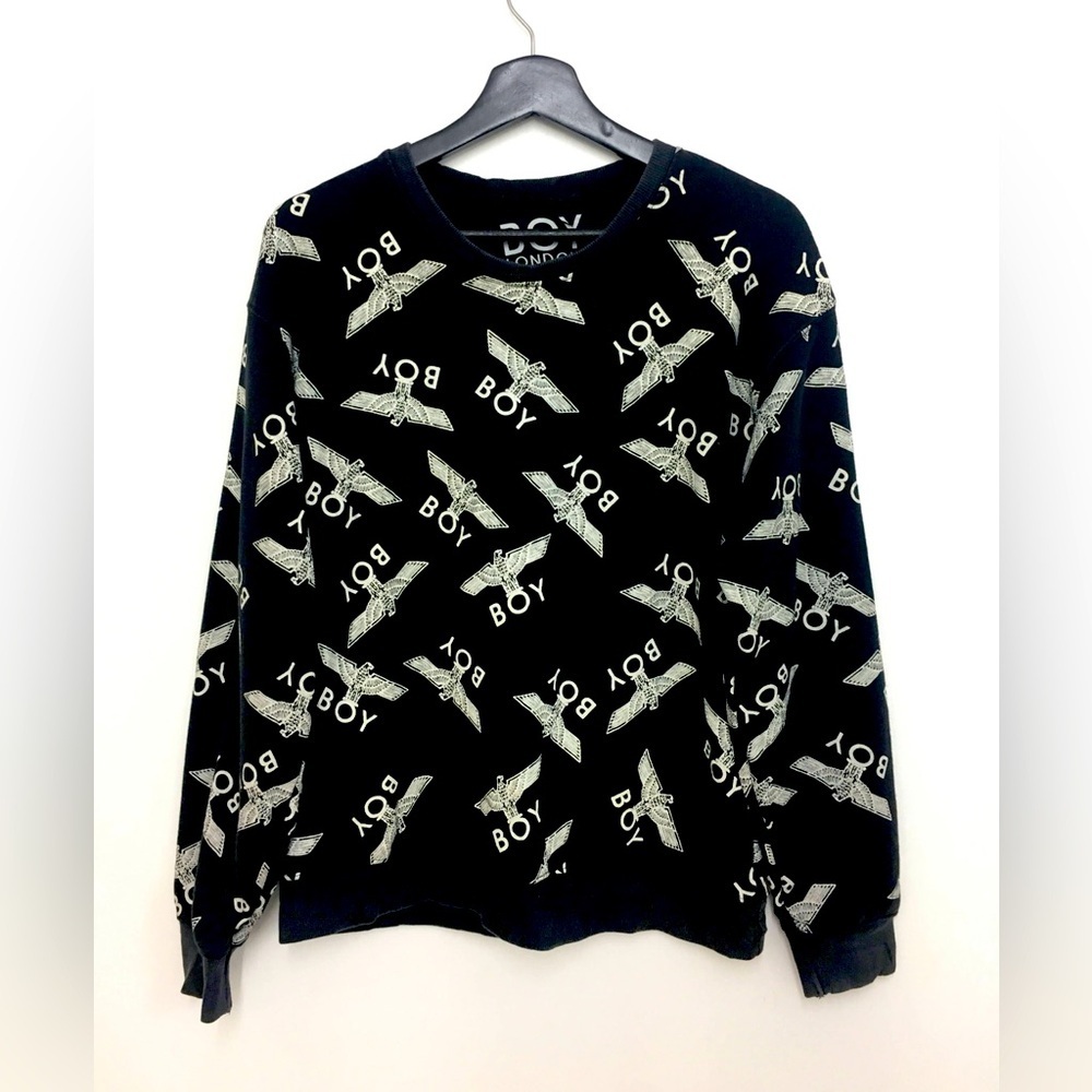 Vintage Rare!! BOY LONDON Sweatshirt Fullprint Jumper Pullover Medium Unisex